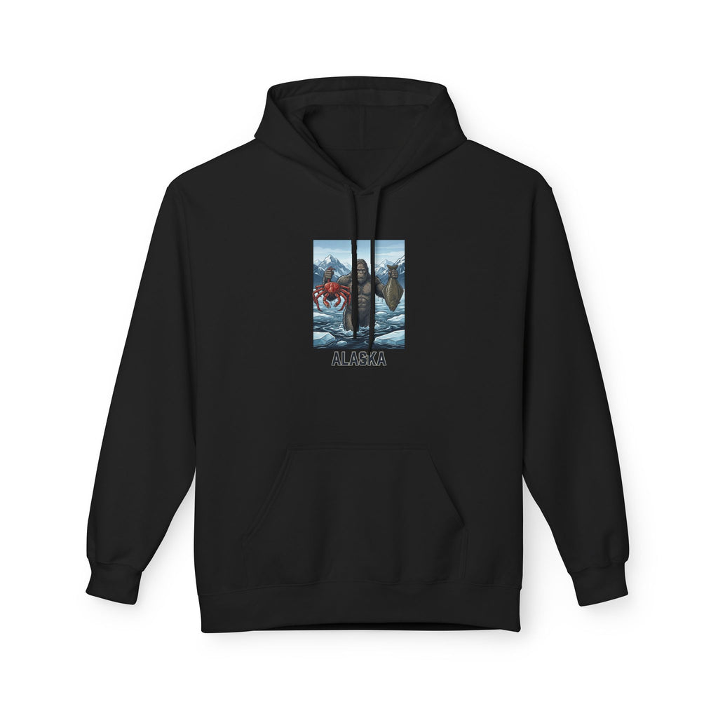 Alaska Wilderness Hoodie – Big Foot, Halibut, Crab Nature Graphic