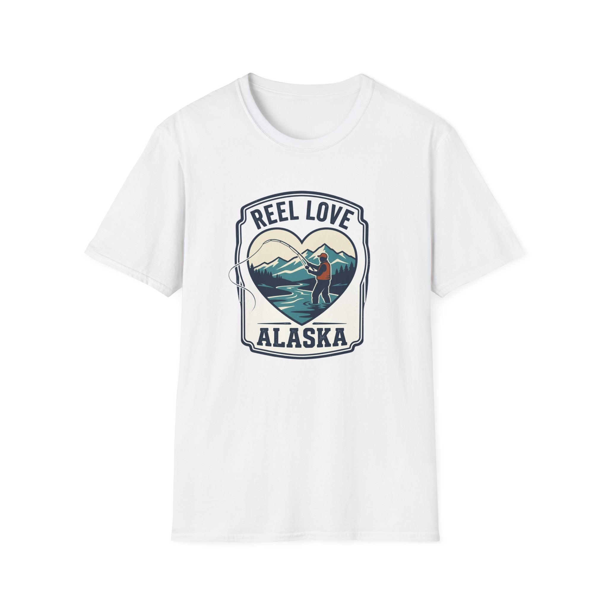 Alaska 'Reel Love' Fishing T-Shirt — Mountain & Salmon Outdoor Tee
