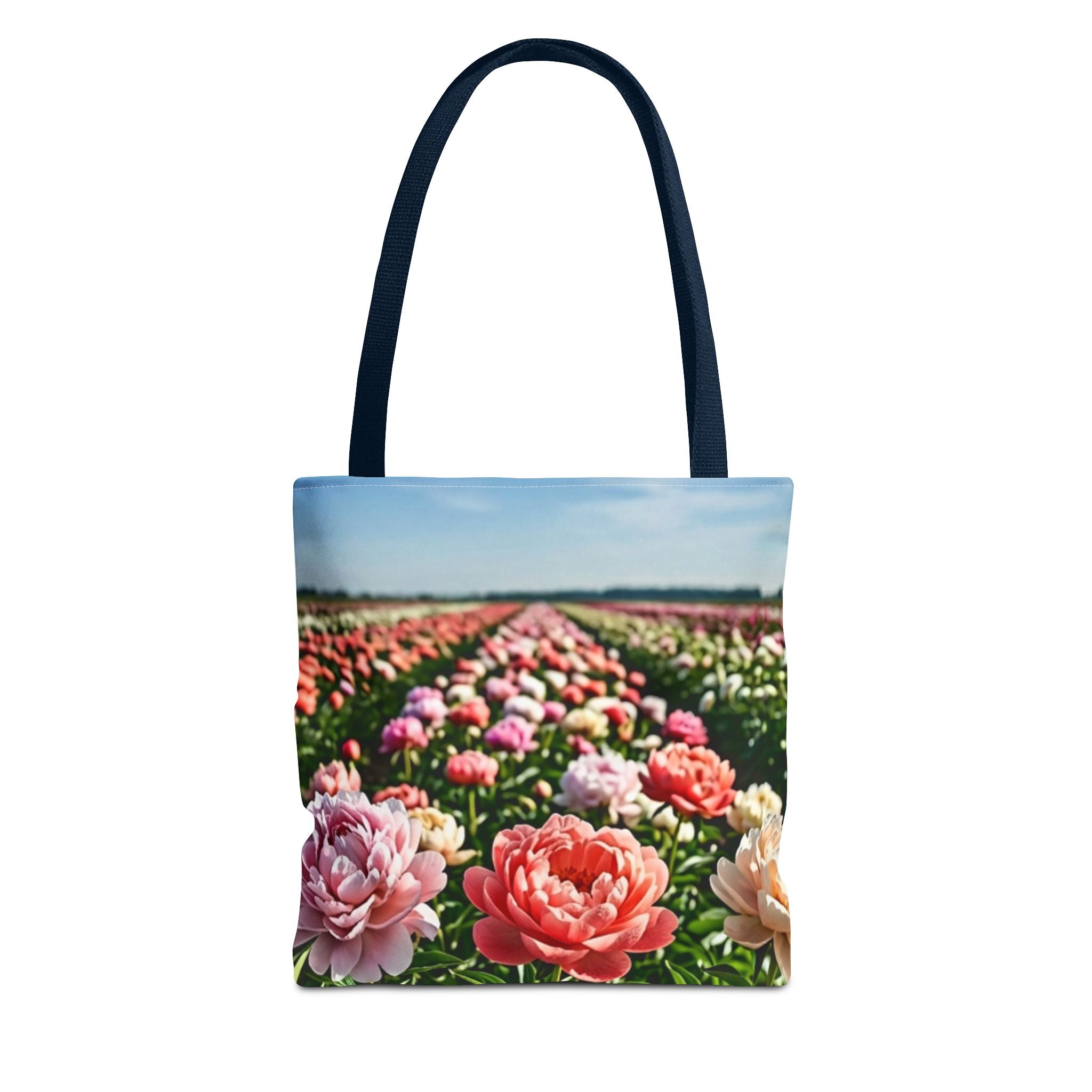 Floral Peony Field Tote Bag — Summer Garden All-Over Print