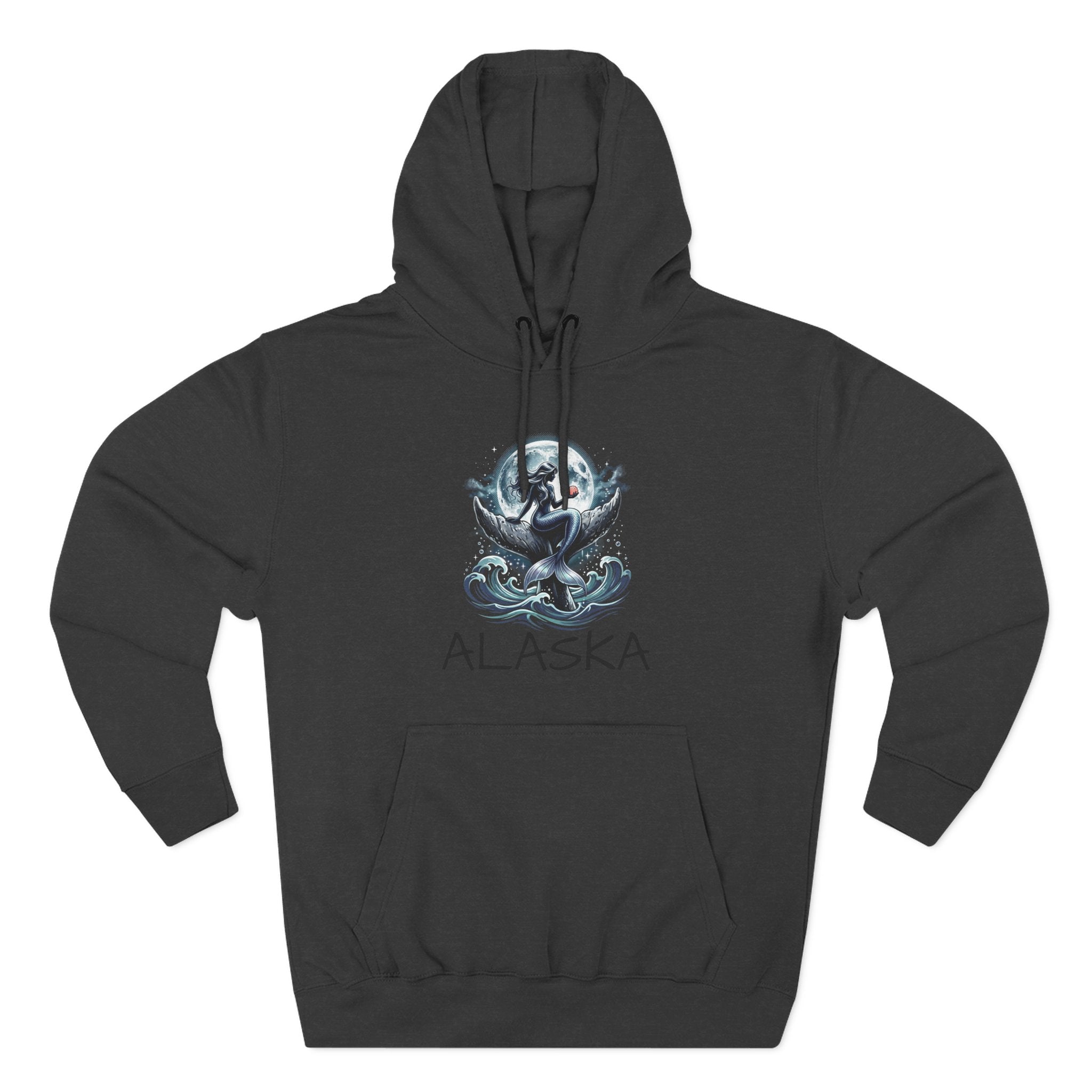 Whale Mermaid Hoodie — Mermaid and Whale Graphic Fleece Hoodie