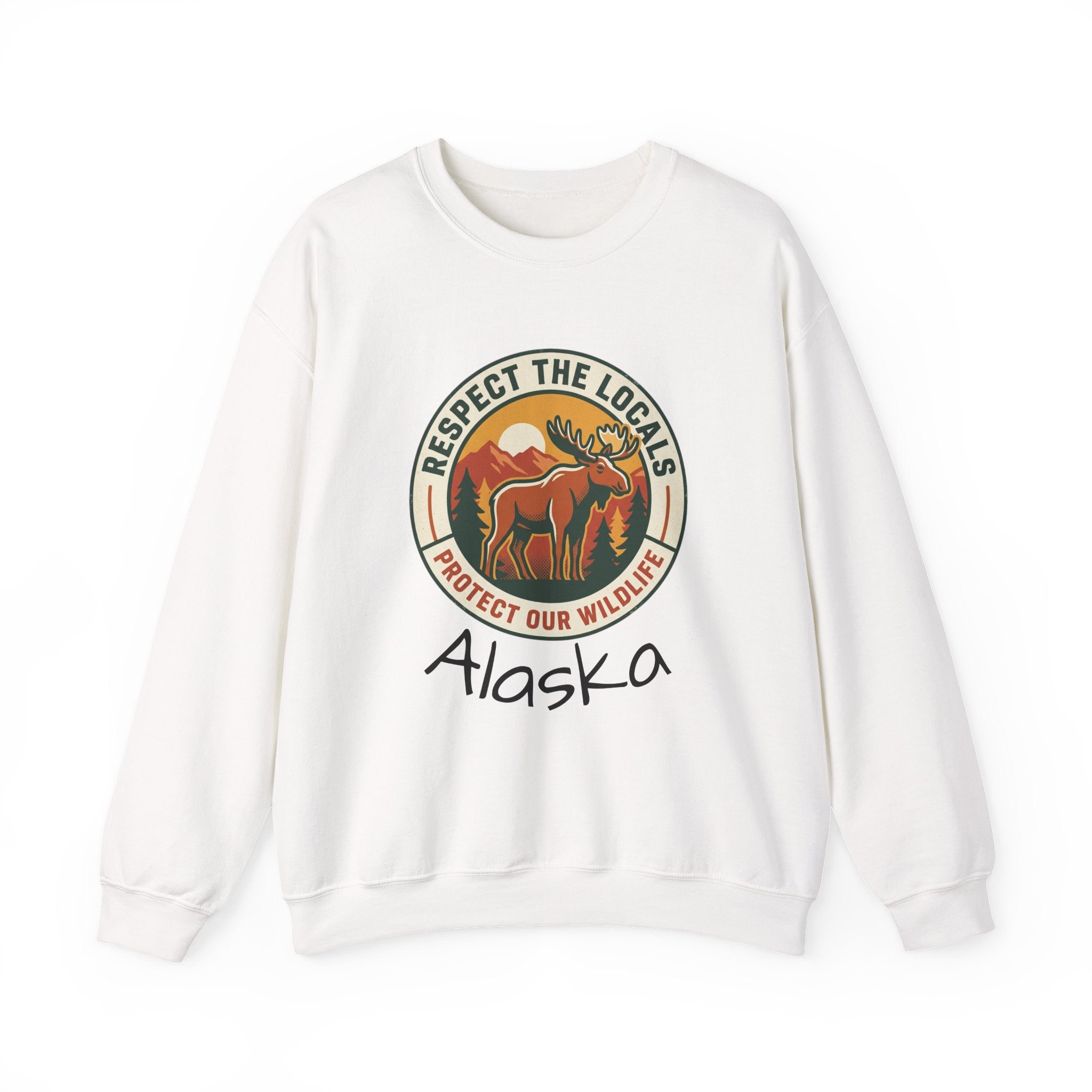 Respect the Locals Moose Crewneck Sweatshirt | Protect Our Wildlife, National Parks
