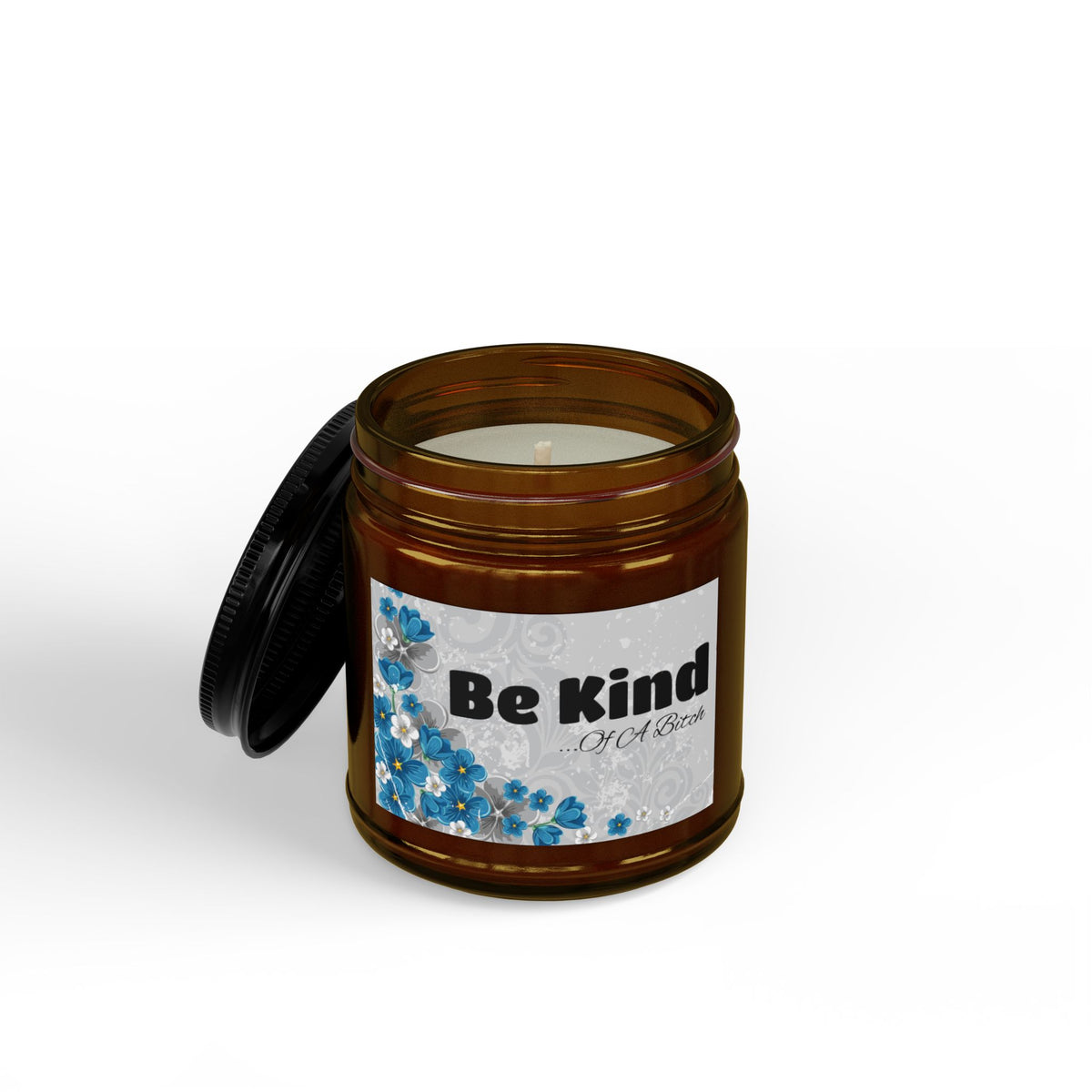 Be Kind Scented Soy Candle – Amber Jar with Black Lid (4oz & 9oz)