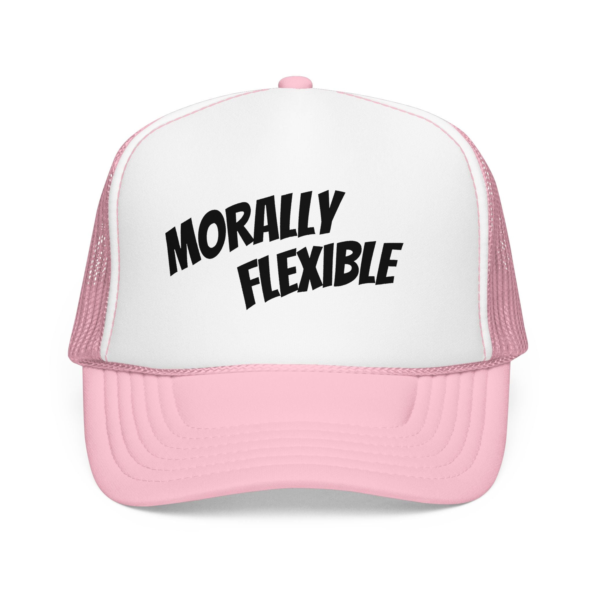 Morally Flexible Trucker Hat – Funny Statement Foam Mesh Cap