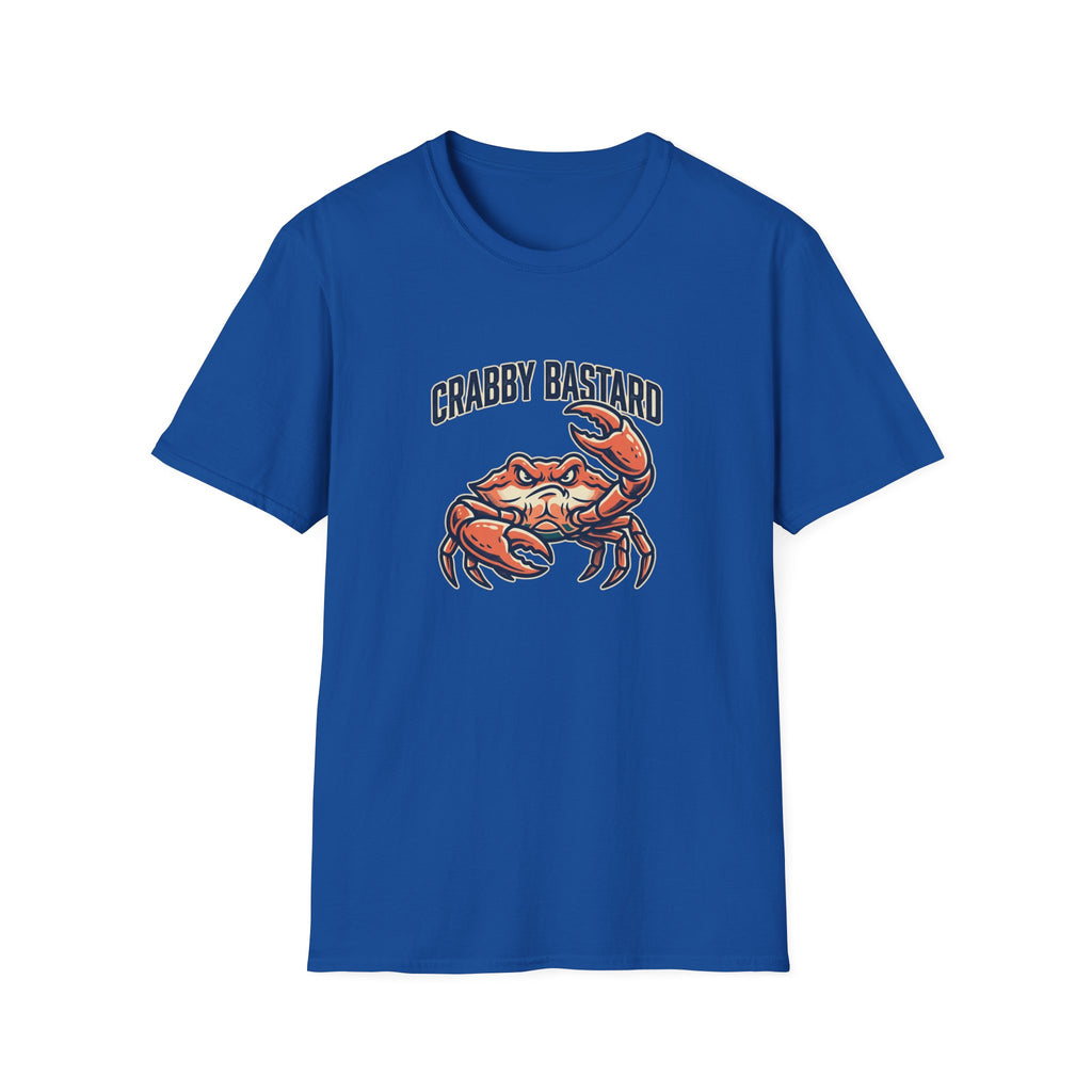 T-Shirt — 'Crabby Bastard' Funny Crab Graphic Tee, Coastal Beachwear Gift