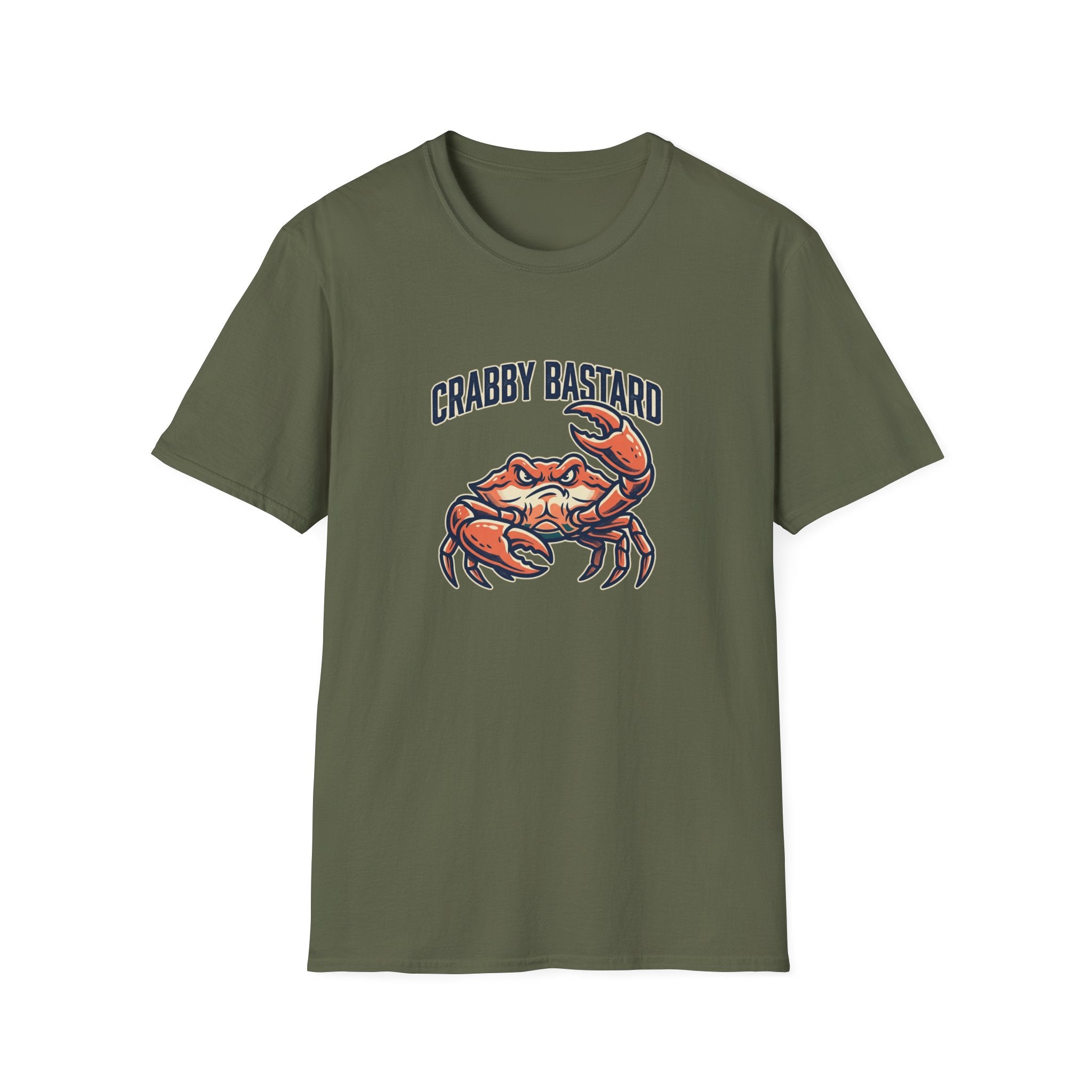 T-Shirt — 'Crabby Bastard' Funny Crab Graphic Tee, Coastal Beachwear Gift