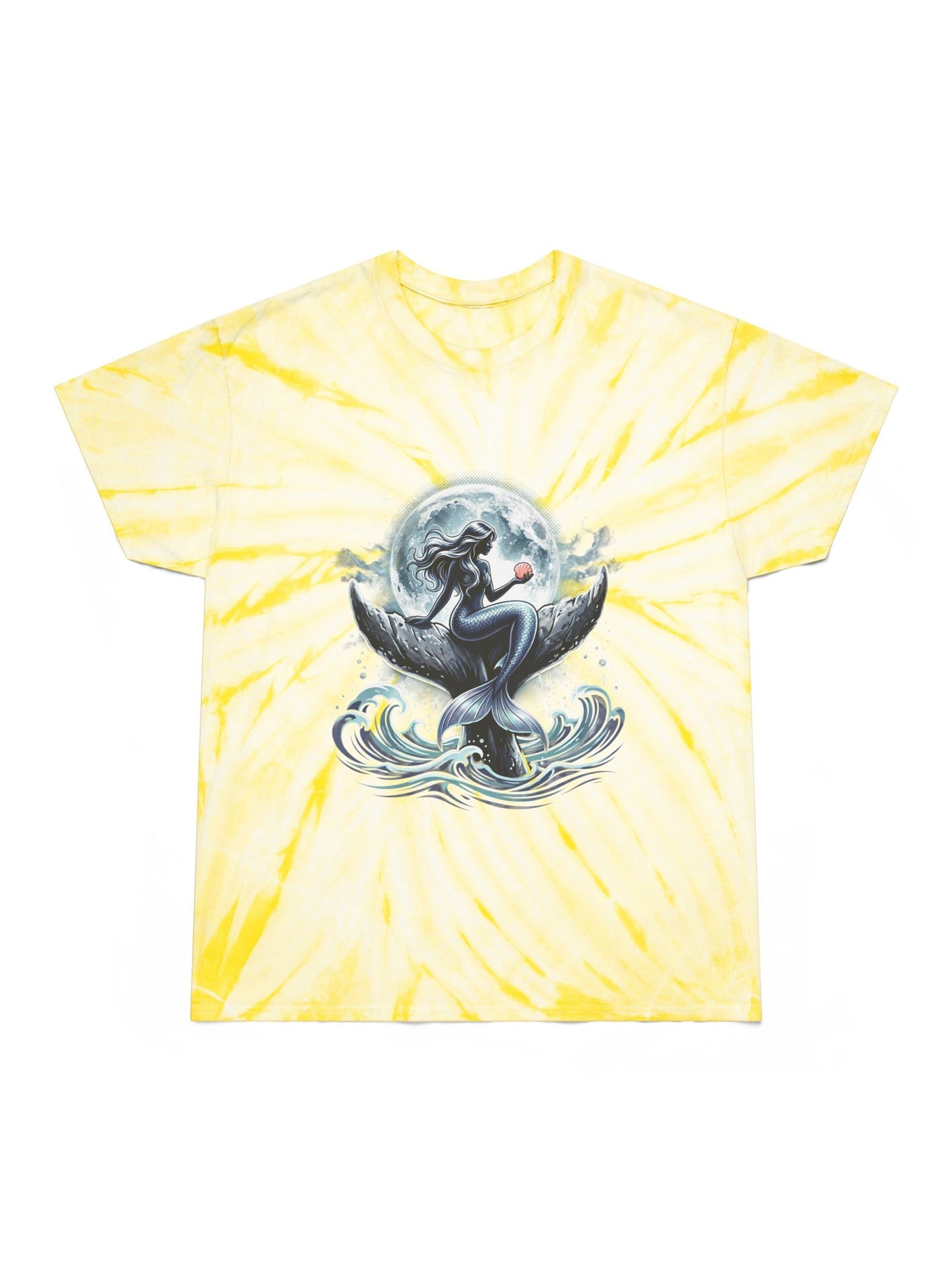 Tie-Dye Tee with Mermaid & Whale Moon Graphic