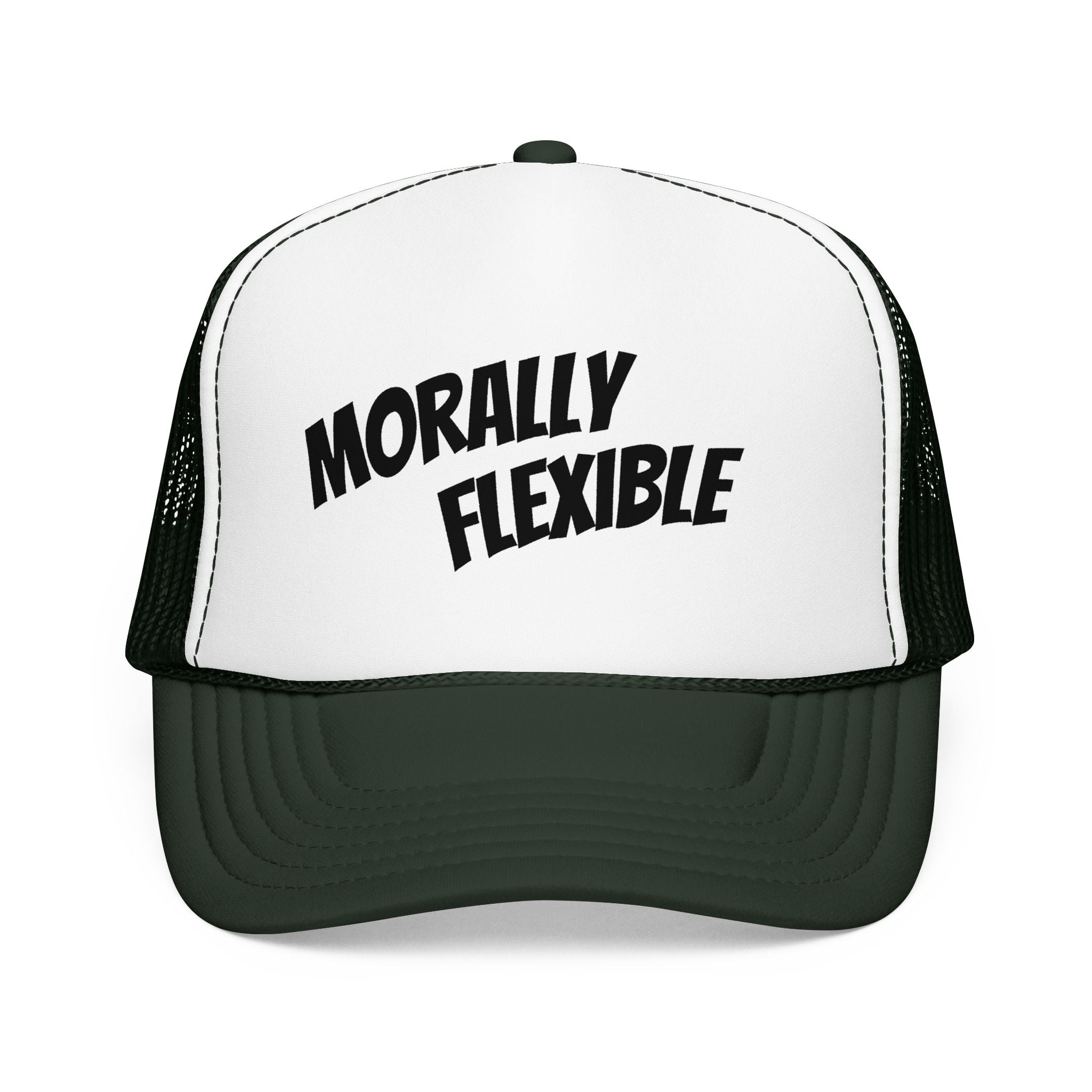 Morally Flexible Trucker Hat – Funny Statement Foam Mesh Cap